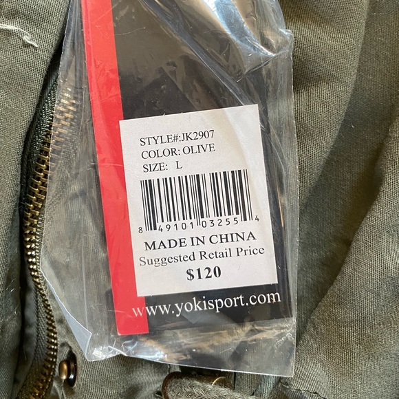 Large YOKI olive green Sherpa lined winter jacket - Picture 4 of 6